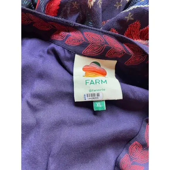 Farm Rio Tropical Shine Navy Blue Maxi Dress sz XL - Picture 12 of 13